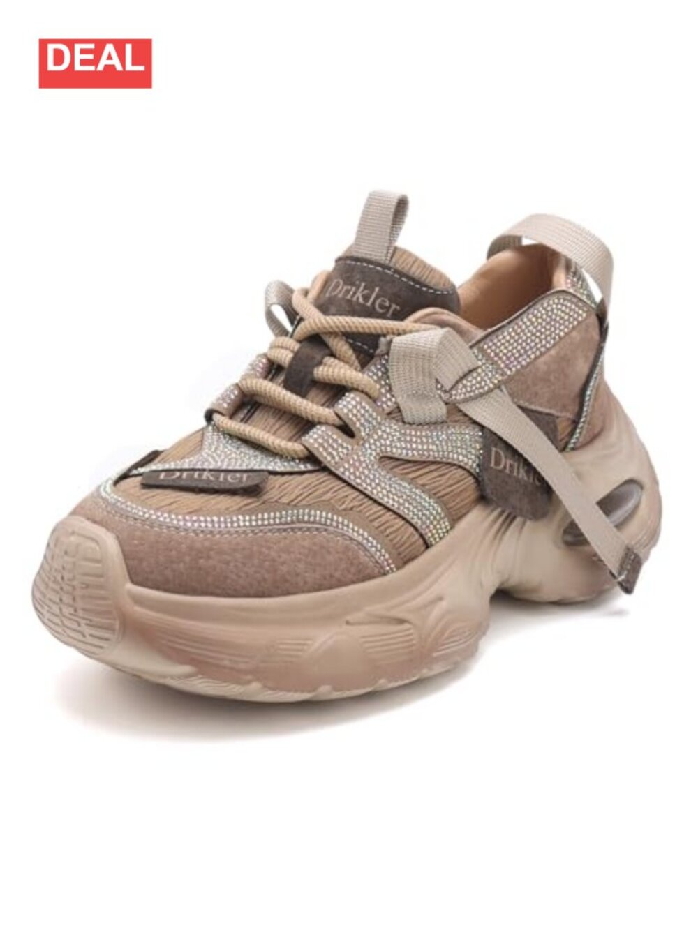 Womens Chunky Retro Fashion Sneakers Visible Air Cushion Sole Lace Up